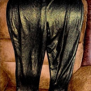 Gold and black metallic leggings